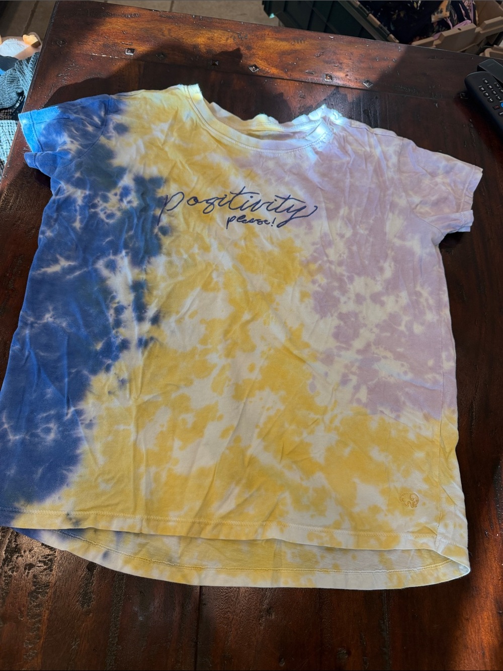 ivory ella Tie-Dye Short Sleeve Tee - Yellow, Blue, Lavender